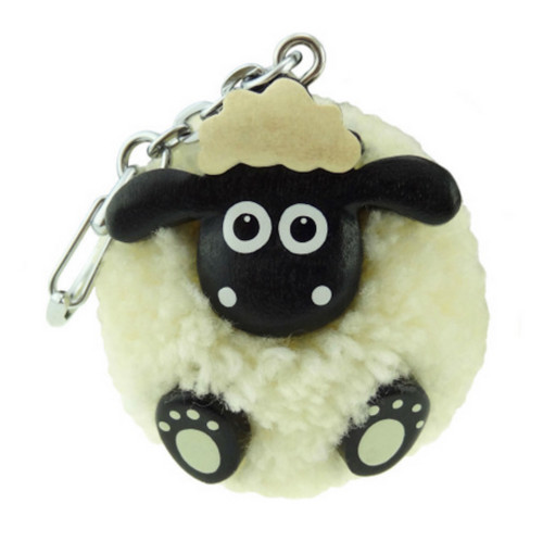 White fluffy pom sheep - white,