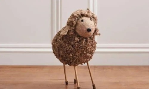 Handmade brown sheep realistic - brown,