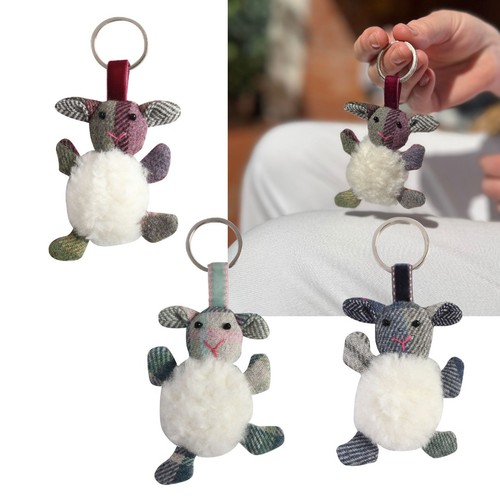 Sheep keyring fluffy plush - ,