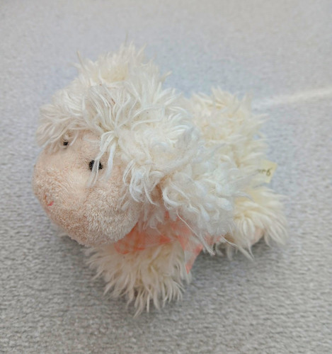 White fluffy sheep lamb plush - white,