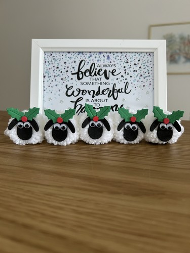 New xmas white pompom - xmas, fluffy