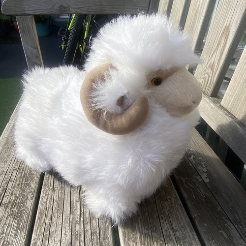 White fluffy ram sheep - fluffy,